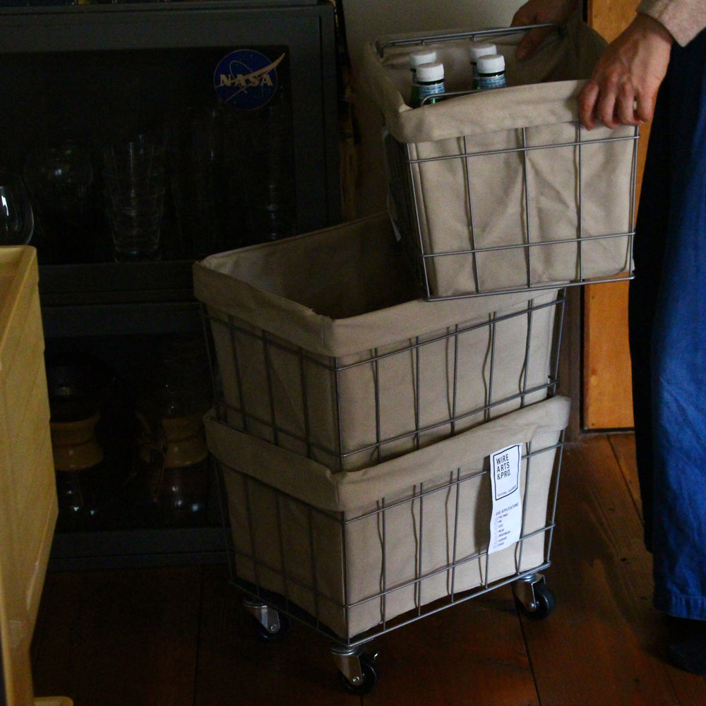 WIRE ARTS & PRO.STACKING BASKET 3 with CASTER / WASHABLE COVER