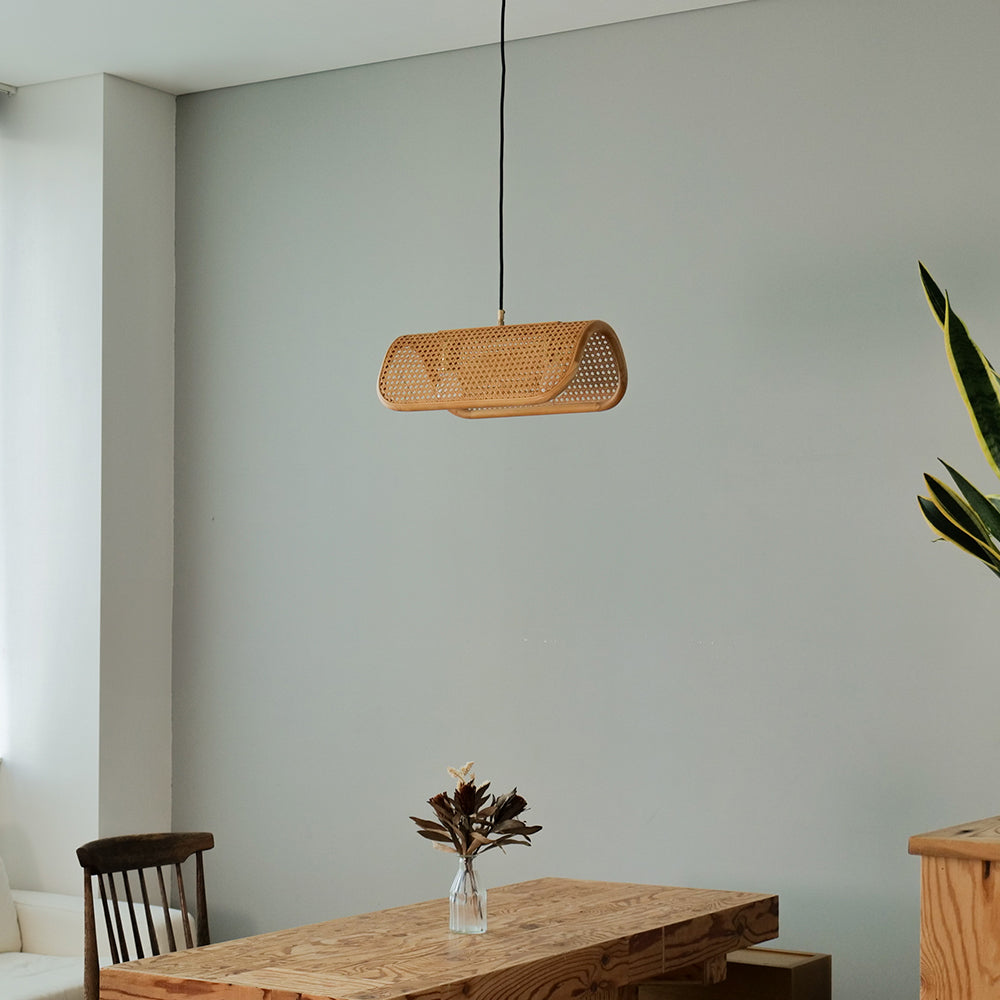 RATTAN PENDANT LAMP 2BULB