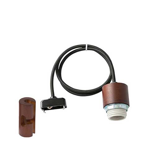 GENERAL SOCKET 1m E26_WOOD with WOOD CORD HANGER