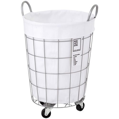 WIRE ARTS ＆ PRO.laundry ROUND BASKET WITH CASTER_33L