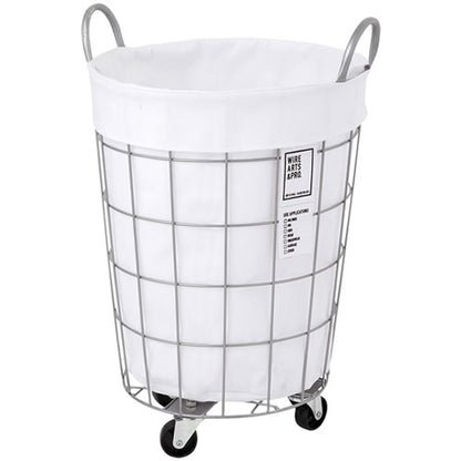 WIRE ARTS ＆ PRO.laundry ROUND BASKET WITH CASTER_33L