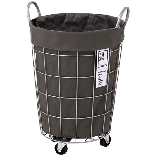 WIRE ARTS ＆ PRO.laundry ROUND BASKET WITH CASTER_33L