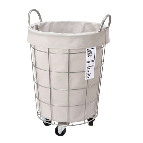 WIRE ARTS ＆ PRO.laundry ROUND BASKET WITH CASTER_33L