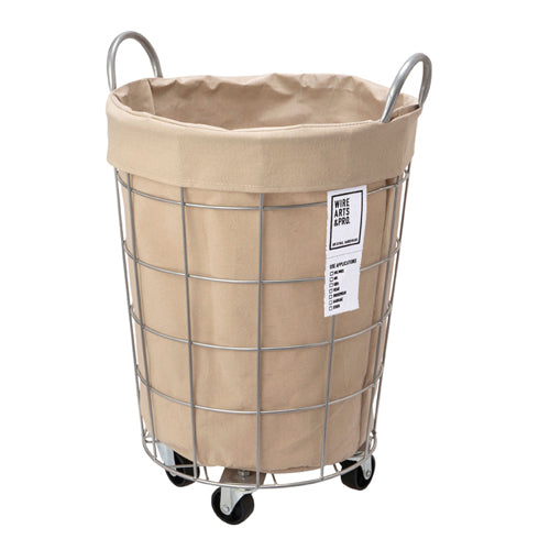 WIRE ARTS ＆ PRO.laundry ROUND BASKET WITH CASTER_33L