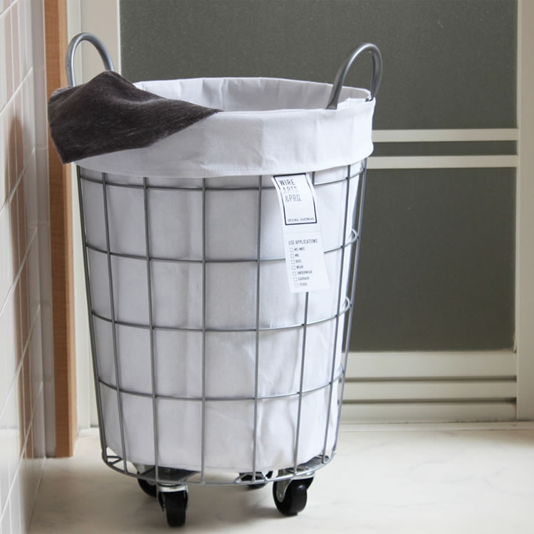 WIRE ARTS ＆ PRO.laundry ROUND BASKET WITH CASTER_33L