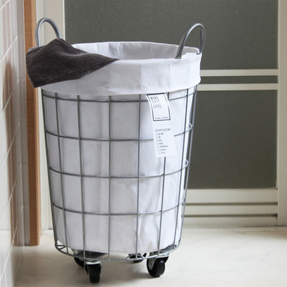 WIRE ARTS ＆ PRO.laundry ROUND BASKET WITH CASTER_33L