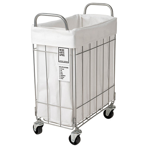 WIRE ARTS ＆ PRO.FOLDING laundry SQUARE BASKET WITH CASTER_28L