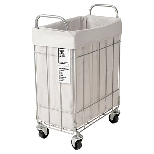 WIRE ARTS ＆ PRO.FOLDING laundry SQUARE BASKET WITH CASTER_28L