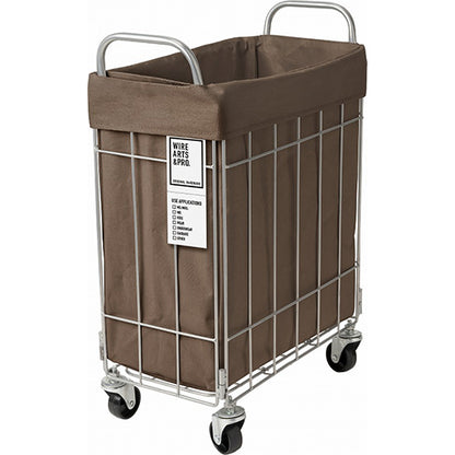 WIRE ARTS ＆ PRO.FOLDING laundry SQUARE BASKET WITH CASTER_28L