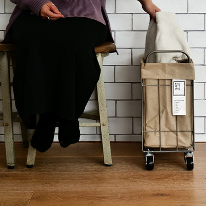 WIRE ARTS ＆ PRO.FOLDING laundry SQUARE BASKET WITH CASTER_28L