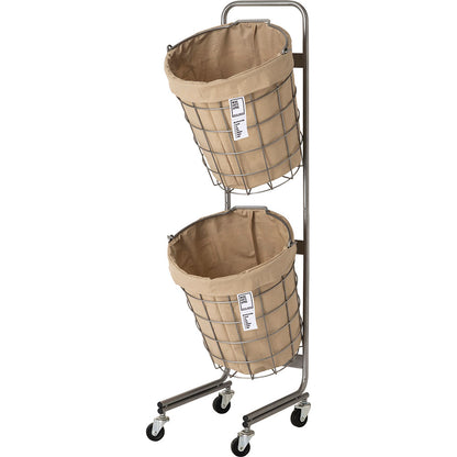 WIRE ARTS ＆ PRO.laundry ROUND BASKET DOUBLE WITH CASTER_25L/2BOX