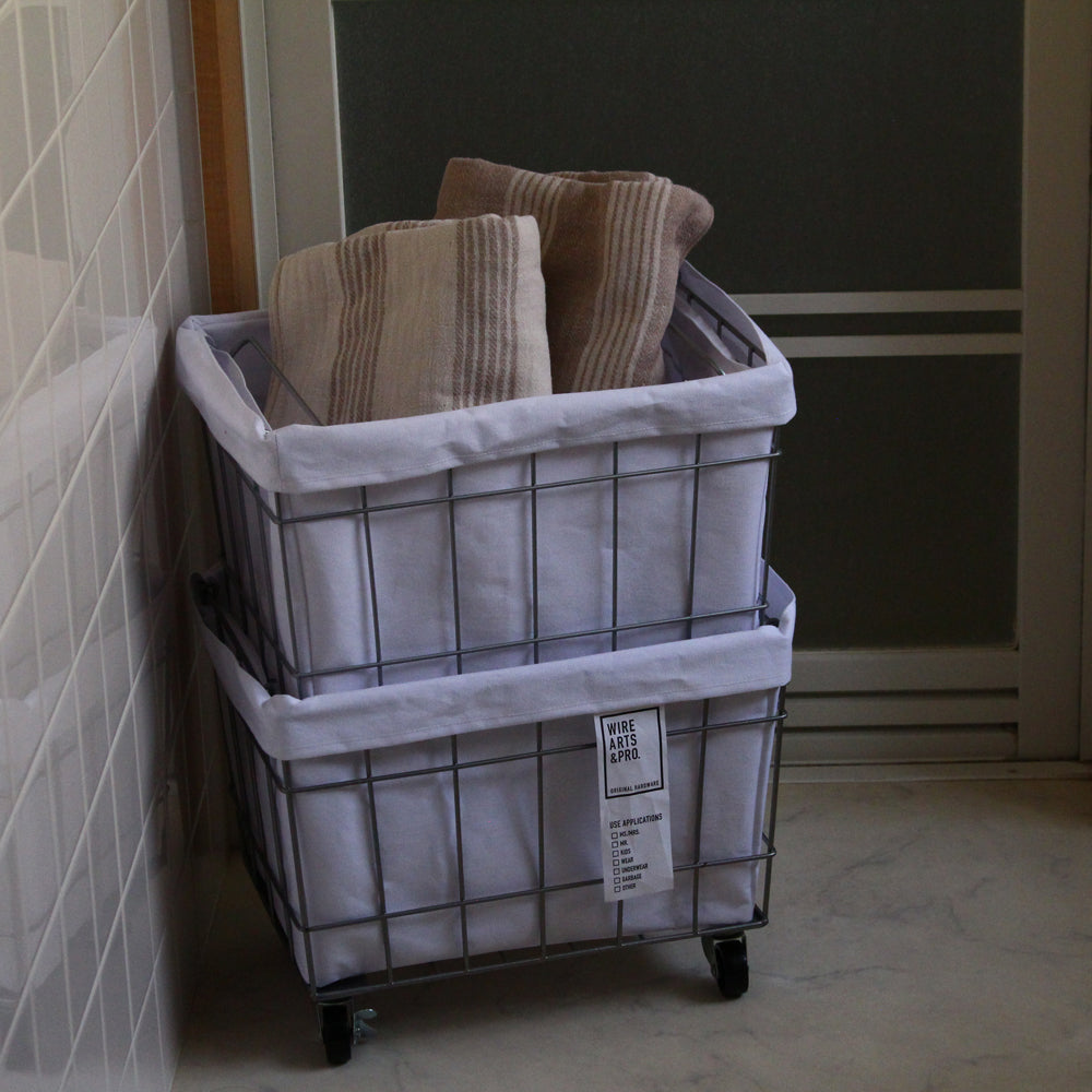 WIRE ARTS ＆ PRO.STACKING BASKET 2 with CASTER / WASHABLE COVER