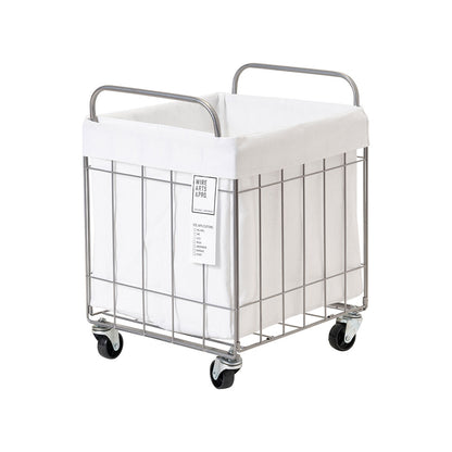 WIRE ARTS ＆ PRO.FOLDING LAUNDRY SQUARE BASKET with CASTER 40L / WIDE