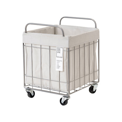 WIRE ARTS ＆ PRO.FOLDING LAUNDRY SQUARE BASKET with CASTER 40L / WIDE