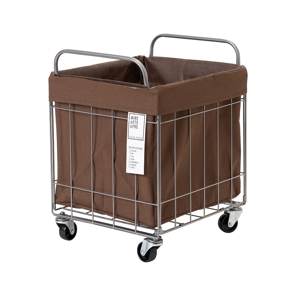 WIRE ARTS ＆ PRO.FOLDING LAUNDRY SQUARE BASKET with CASTER 40L / WIDE