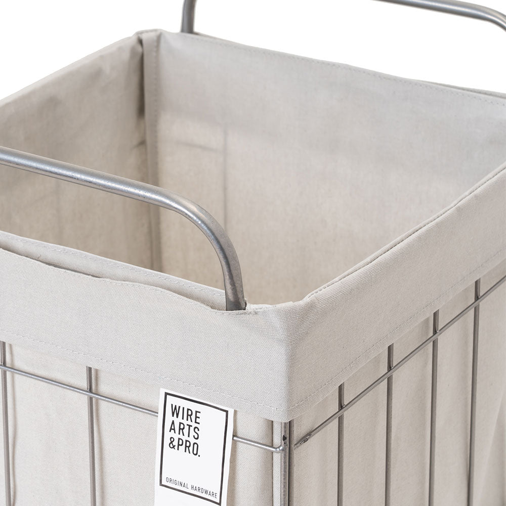 WIRE ARTS ＆ PRO.FOLDING LAUNDRY SQUARE BASKET with CASTER 40L / WIDE