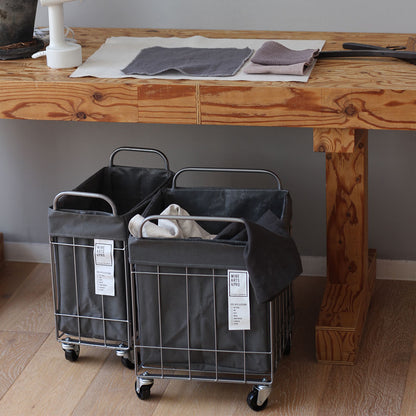 WIRE ARTS ＆ PRO.FOLDING LAUNDRY SQUARE BASKET with CASTER 40L / WIDE
