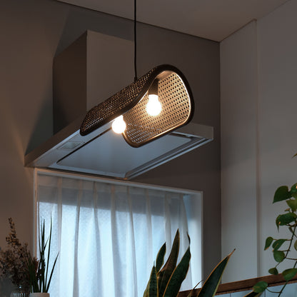 RATTAN PENDANT LAMP 2BULB