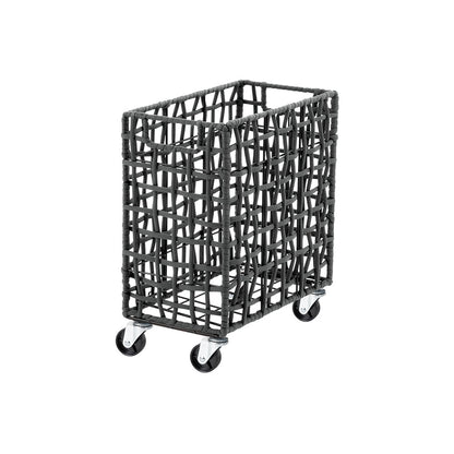 FOLDING ROUGH KNIT LAUNDRY BASKET with CASTER 28L/SLIM
