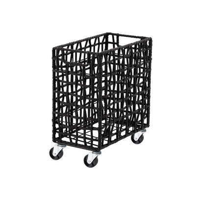 FOLDING ROUGH KNIT LAUNDRY BASKET with CASTER 28L/SLIM