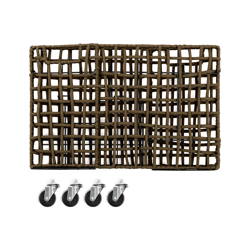 FOLDING ROUGH KNIT LAUNDRY BASKET with CASTER 28L/SLIM