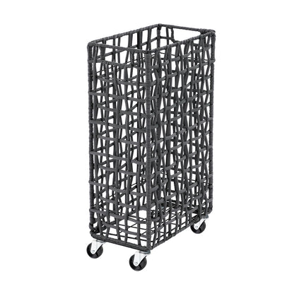 FOLDING ROUGH KNIT LAUNDRY BASKET with CASTER 40L/SLIM
