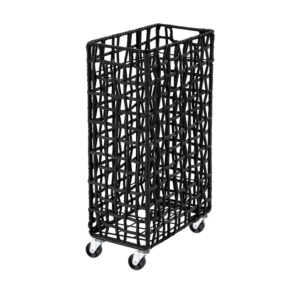 FOLDING ROUGH KNIT LAUNDRY BASKET with CASTER 40L/SLIM