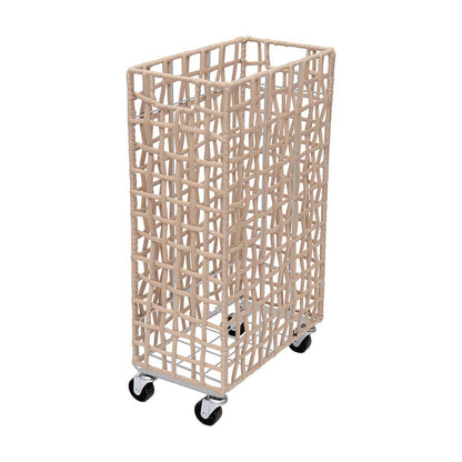 FOLDING ROUGH KNIT LAUNDRY BASKET with CASTER 40L/SLIM