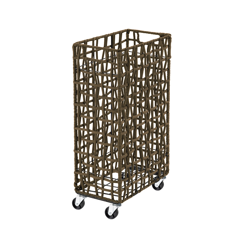 FOLDING ROUGH KNIT LAUNDRY BASKET with CASTER 40L/SLIM