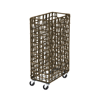FOLDING ROUGH KNIT LAUNDRY BASKET with CASTER 40L/SLIM