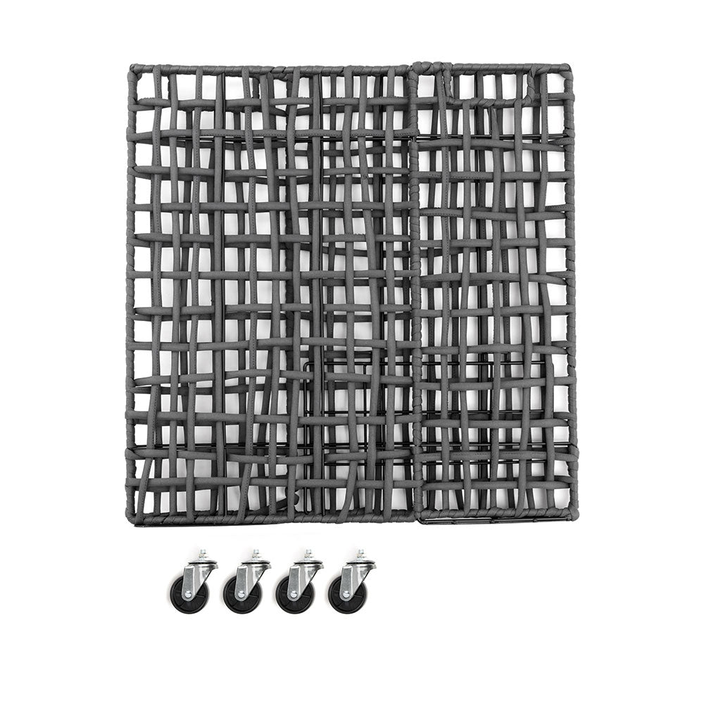 FOLDING ROUGH KNIT LAUNDRY BASKET with CASTER 40L/SLIM