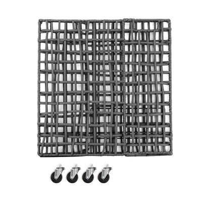 FOLDING ROUGH KNIT LAUNDRY BASKET with CASTER 40L/SLIM