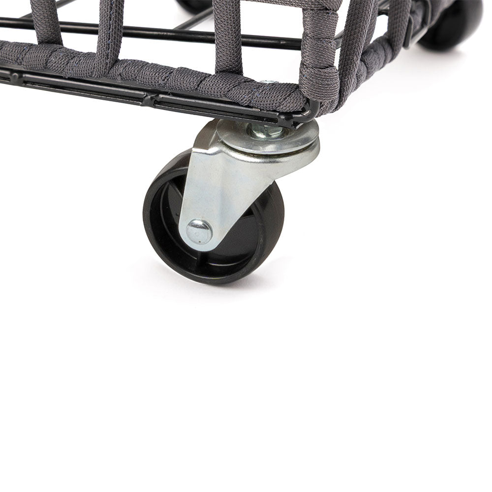 FOLDING ROUGH KNIT LAUNDRY BASKET with CASTER 40L/SLIM