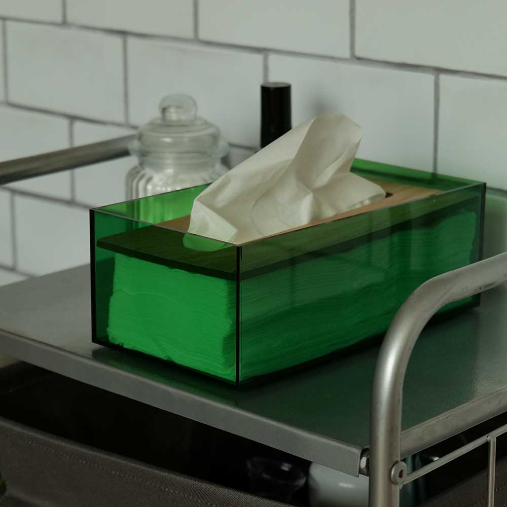 ACRYLIC & WOOD TISSUE CASE