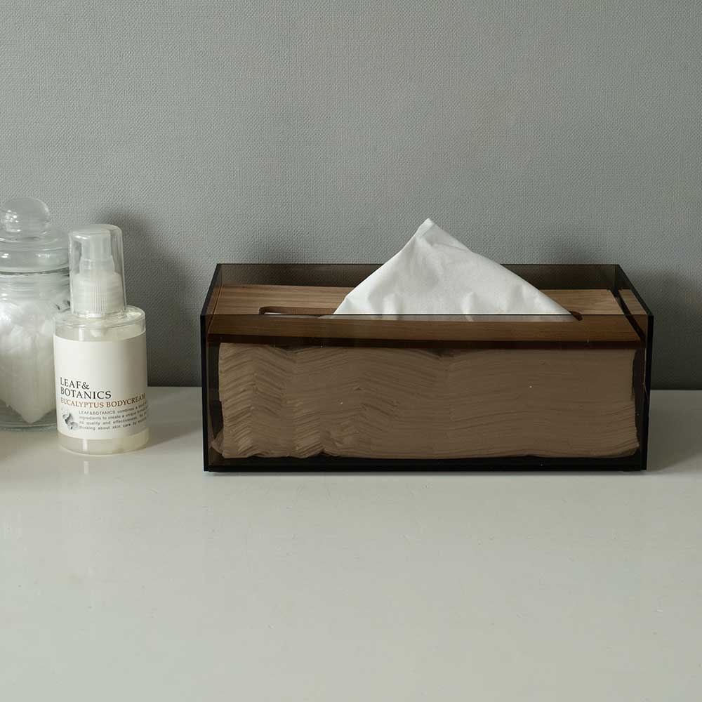ACRYLIC & WOOD TISSUE CASE